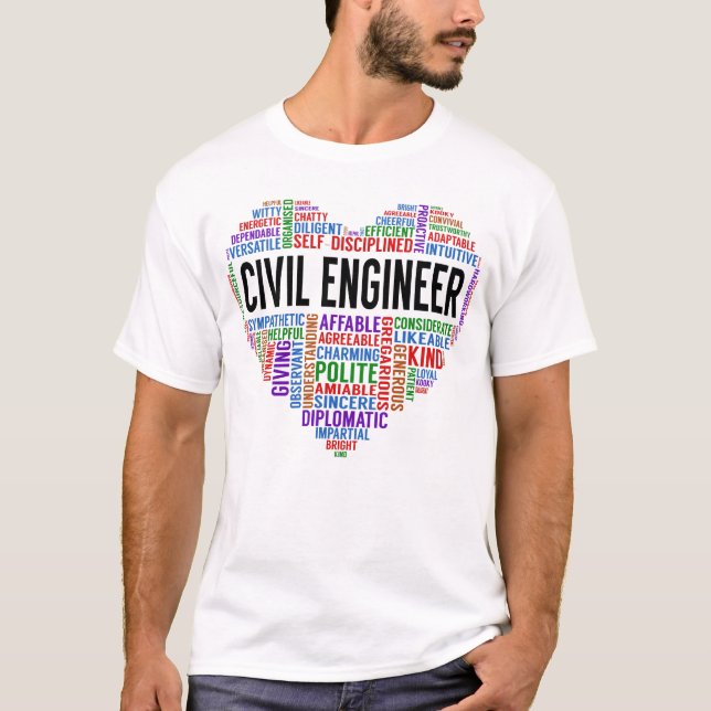 Camiseta Corazón de Ingeniero Civil (Anverso)