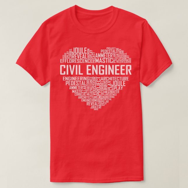 Camiseta Corazón de Ingeniero Civil (Diseño del anverso)