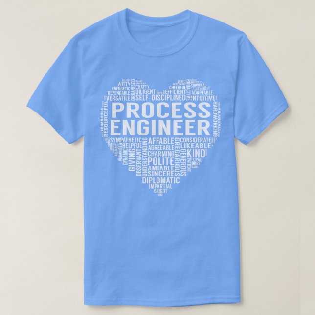 Camiseta Corazón de ingeniero de procesos (Diseño del anverso)