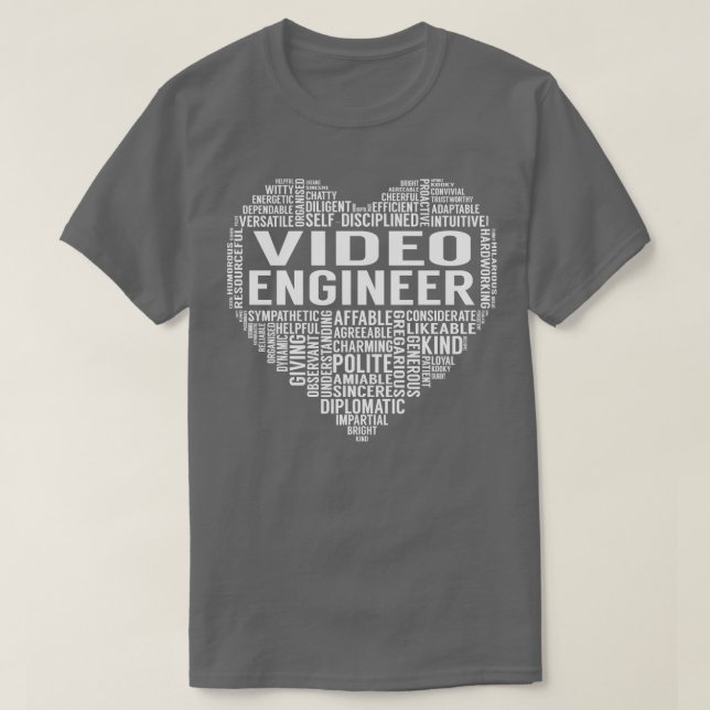 Camiseta Corazón de Ingeniero de Vídeo (Diseño del anverso)