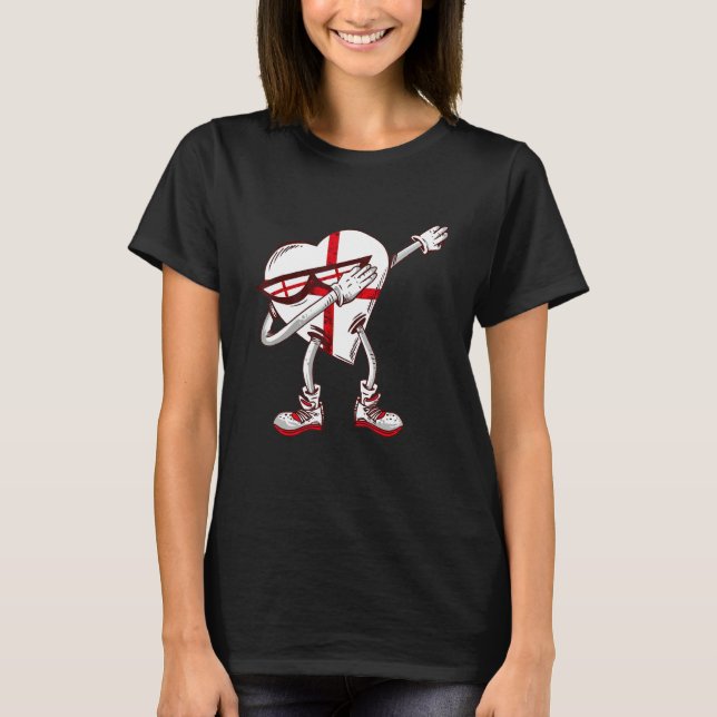 Camiseta Corazón de Inglaterra haciendo dabbing Cruz de San (Anverso)