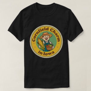 Camiseta Corazón de Iowa_ Encanto de maizal estilo vintage