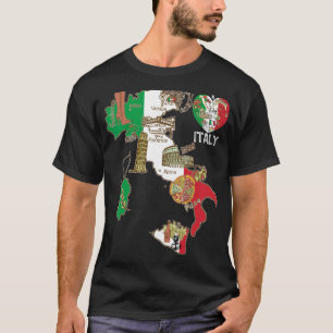 Camiseta Corazón de Italia gráfico de la bandera italiana M