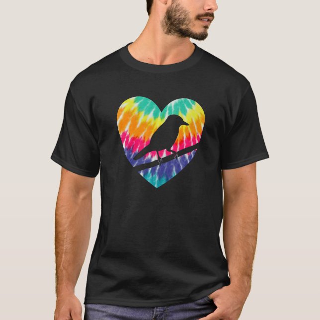 Camiseta Corazón De Jay Azul Con Tintes De Tejido Para Aves (Anverso)