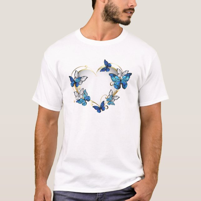 Camiseta Corazón de joyas con mariposas Morfo (Anverso)