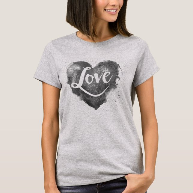 Camiseta Corazón de la acuarela con amor (Anverso)