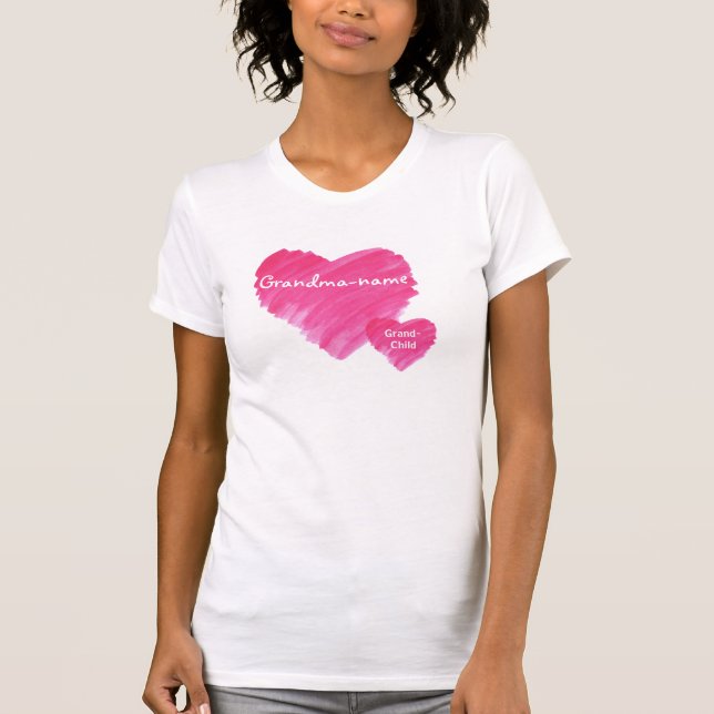Camiseta Corazón de la acuarela - personalizable (Anverso)
