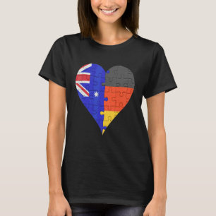 Camiseta Corazón de la bandera alemana australiana