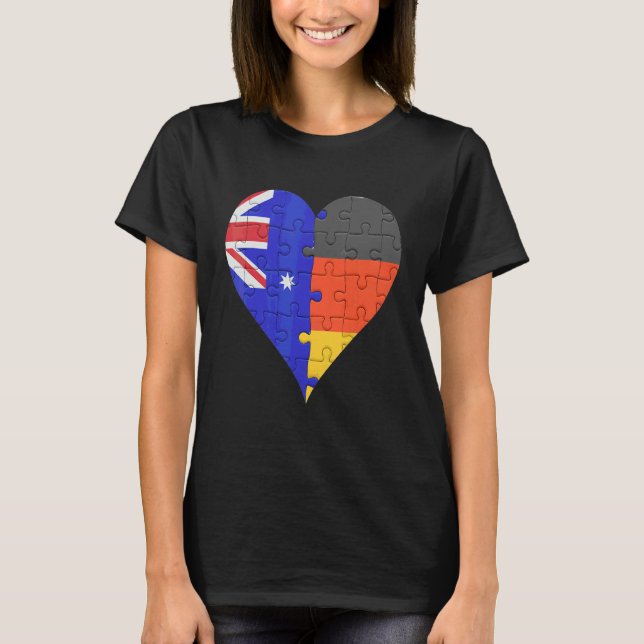 Camiseta Corazón de la bandera alemana australiana (Anverso)