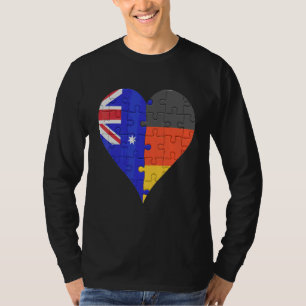 Camiseta Corazón de la bandera alemana australiana