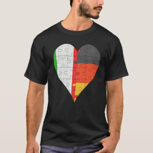 Camiseta Corazón de la bandera alemana italiana