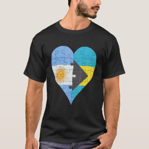 Camiseta Corazón de la bandera argentina bahameña