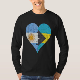 Camiseta Corazón de la bandera argentina bahameña