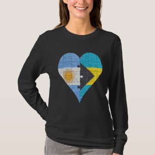 Camiseta Corazón de la bandera argentina bahameña
