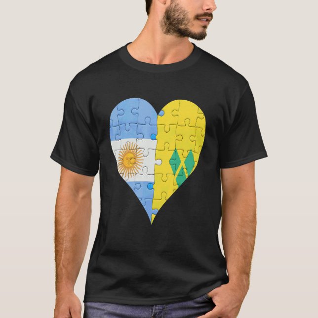 Camiseta Corazón de la bandera argentina de San Vicente (Anverso)