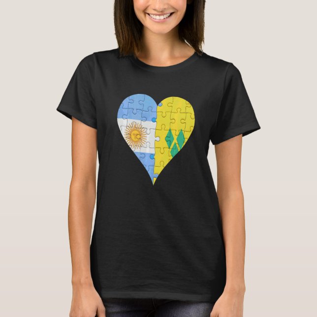 Camiseta Corazón de la bandera argentina de San Vicente (Anverso)