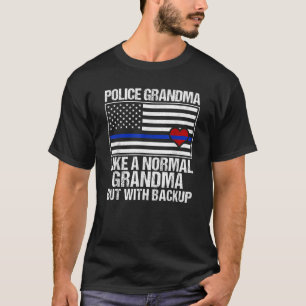 Camiseta Corazón de la bandera azul de la abuela de la poli