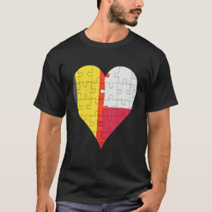 Camiseta Corazón de la bandera belga de Polonia