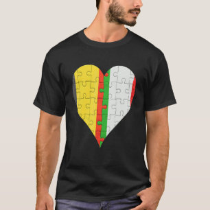Camiseta Corazón de la bandera belga italiana