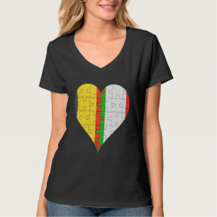 Camiseta Corazón de la bandera belga italiana