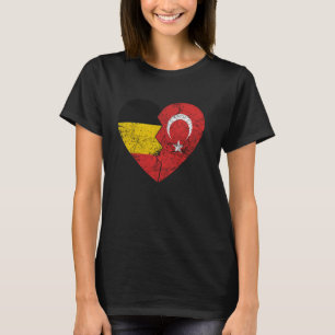 Camiseta Corazón de la bandera belga turca Bélgica Banderas