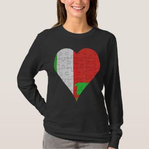 Camiseta Corazón de la bandera bielorrusa italiana