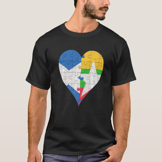 Camiseta Corazón de la bandera birmana de Escocia (Anverso)