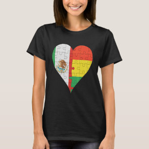 Camiseta Corazón de la Bandera Boliviana Mexicana