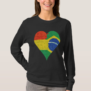 Camiseta Corazón de la bandera brasileña de Bolivia