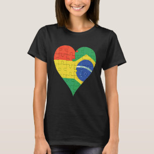 Camiseta Corazón de la bandera brasileña de Bolivia