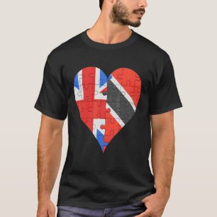 Camiseta Corazón De La Bandera Británica De Trinidad Y Toba
