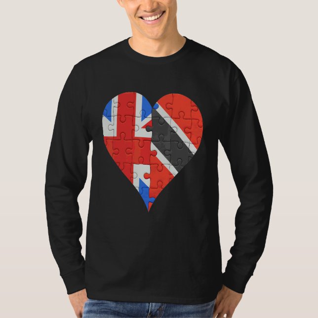 Camiseta Corazón De La Bandera Británica De Trinidad Y Toba (Anverso)