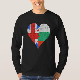 Camiseta Corazón de la bandera búlgara británica