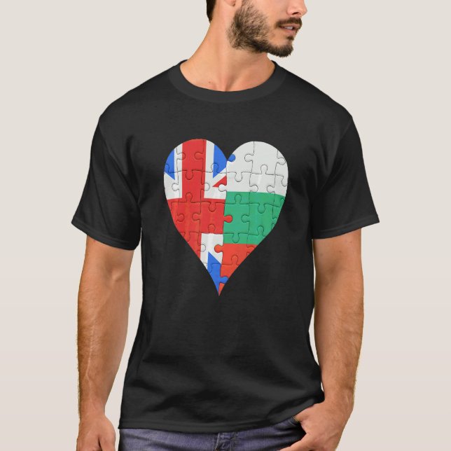 Camiseta Corazón de la bandera búlgara británica (Anverso)