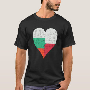 Camiseta Corazón de la bandera búlgara de Polonia