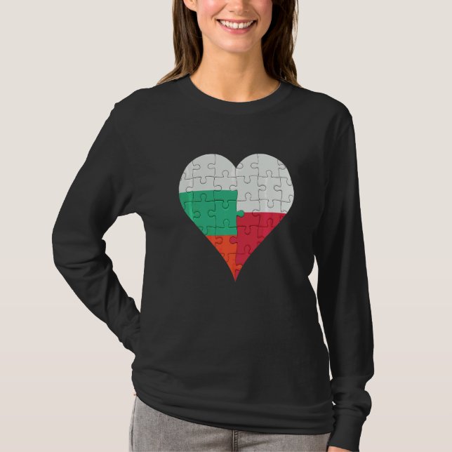 Camiseta Corazón de la bandera búlgara de Polonia (Anverso)