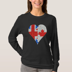 Camiseta Corazón de la bandera canadiense británica