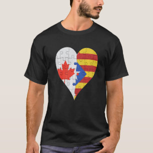 Camiseta Corazón de la bandera catalana canadiense