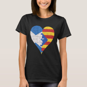 Camiseta Corazón de la bandera catalana escocesa