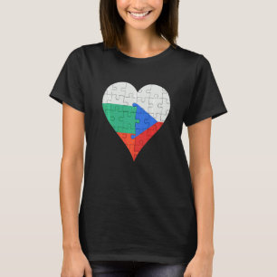 Camiseta Corazón de la bandera checa búlgara