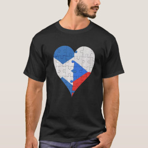 Camiseta Corazón de la bandera checa escocesa
