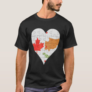 Camiseta Corazón de la bandera chipriota canadiense
