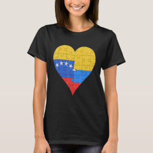 Camiseta Corazón de la Bandera Colombiana de Venezuela