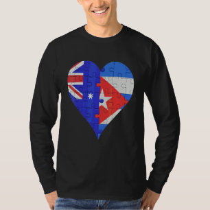 Camiseta Corazón de la bandera cubana australiana