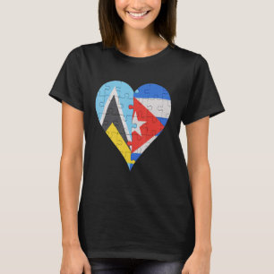 Camiseta Corazón de la bandera cubana de Santa Lucía