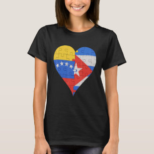 Camiseta Corazón de la bandera cubana de Venezuela