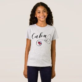 Camiseta Corazón de la bandera cubana, orgullo de la herenc