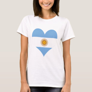 Camiseta Corazón de la bandera de Argentina