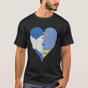 Camiseta Corazón de la bandera de Aruba de Escocia