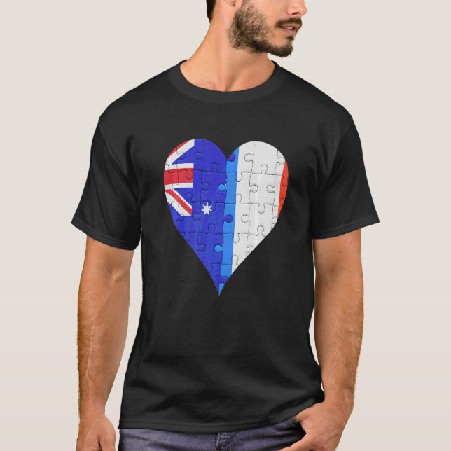 Camiseta Corazón de la bandera de Australia (Anverso)